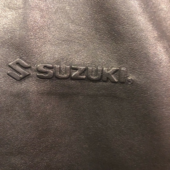 Vintage suzuki men’s all black leather jacket - Picture 2 of 6